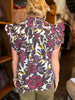 Floral Print Ruffle Sleeve Blouse