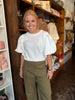 Crew Neck Puff Sleeve Knit Top