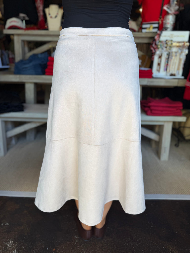 Cream Suede Skirt