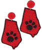 Georgia State Beaded Earrings