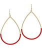 Red/Gold Open Drop Earrings