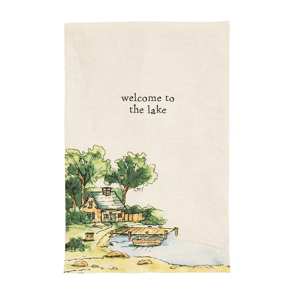 Lake Watercolor Towel