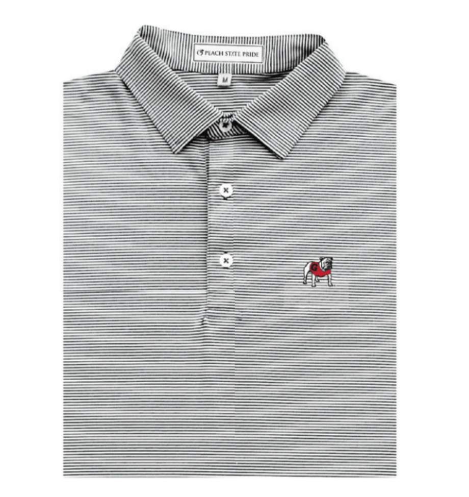 UGA Loblolly Stripe Performance Polo Standing Dog Empire South