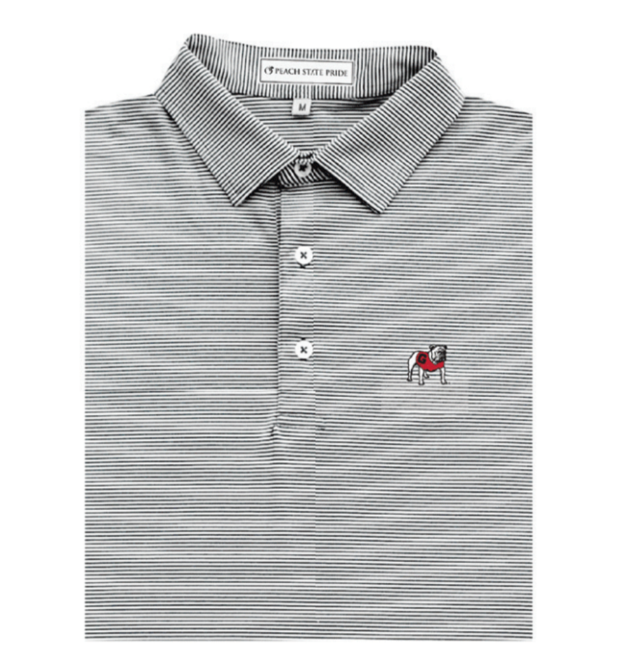 UGA Loblolly Stripe Performance Polo - Standing Dog